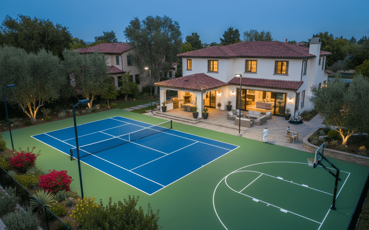 A finished sports court builder project